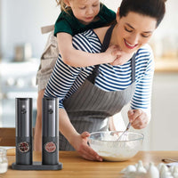 Rechargeable Electric Salt and Pepper Mill Set-Black-State of Style