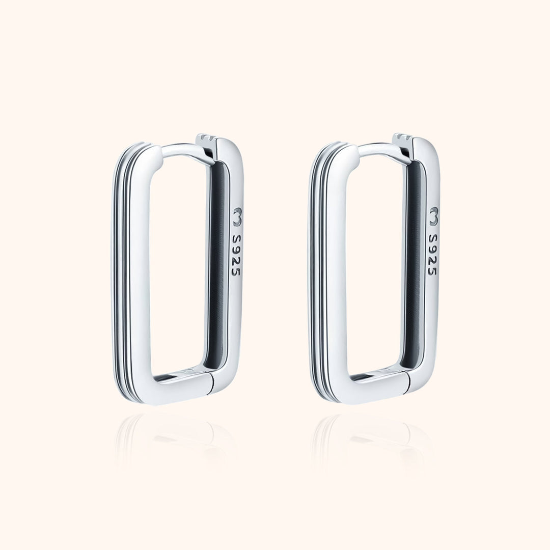 Rectangular Clip Earrings - Isabelle-Silver-State of Style