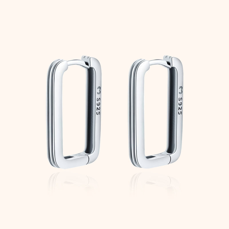 Rectangular Clip Earrings - Isabelle-Silver-State of Style