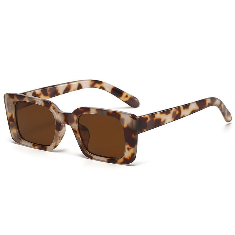 Rectangular Retro Sunglasses – Bold & Stylish UV Protection-AMBER TEA-State of Style