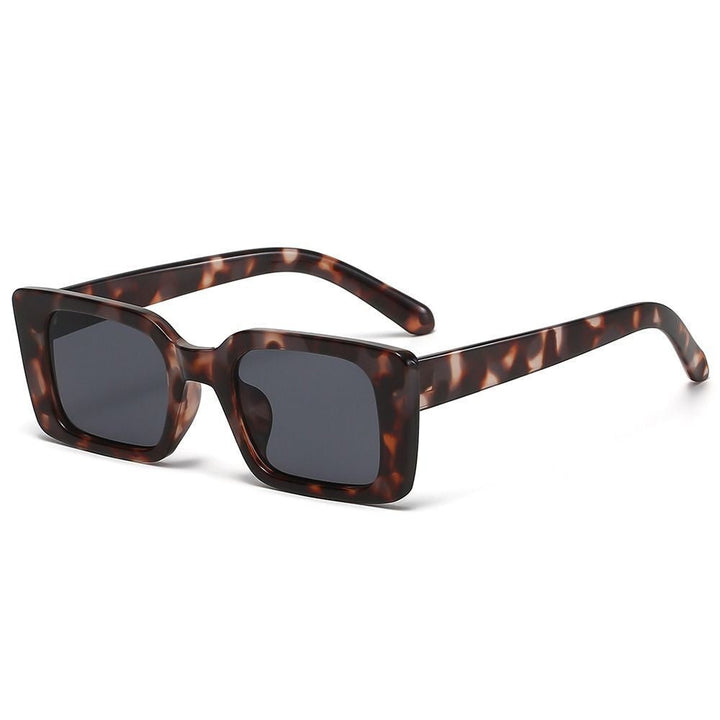 Rectangular Retro Sunglasses – Bold & Stylish UV Protection-BLACK LEOPARD GRAY-State of Style