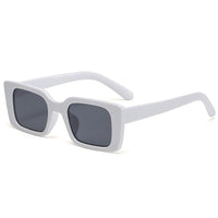 Rectangular Retro Sunglasses – Bold & Stylish UV Protection-WHITE GREY-State of Style