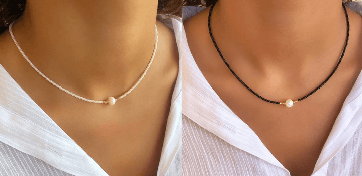 Refined Pearl Necklace (Buy 1 Get 1 Free) - Luxury Pearl-Black + white (1+1 free)-State of Style