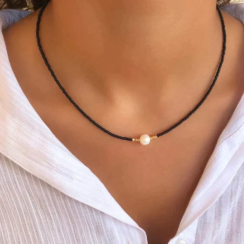 Refined Pearl Necklace (Buy 1 Get 1 Free) - Luxury Pearl-Turquoise + black (1+1 free)-State of Style