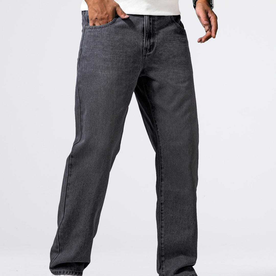 Relaxed Fit Regular Men's Jeans - Lucas-Dark Grey-30-State of Style