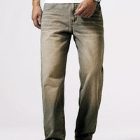 Relaxed Fit Regular Men's Jeans - Lucas-Khaki-30-State of Style