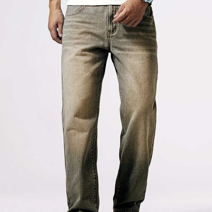 Relaxed Fit Regular Men's Jeans - Lucas-Khaki-30-State of Style