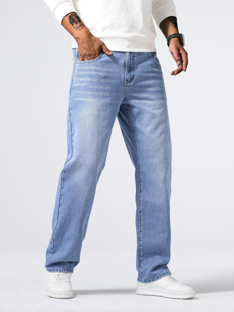 Relaxed Fit Regular Men's Jeans - Lucas-Royal Blue-30-State of Style