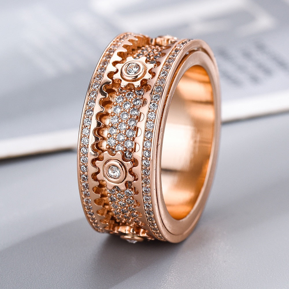 Relaxing Spinner - Spinfinity-Crystal Rose Gold-17.4mm-State of Style