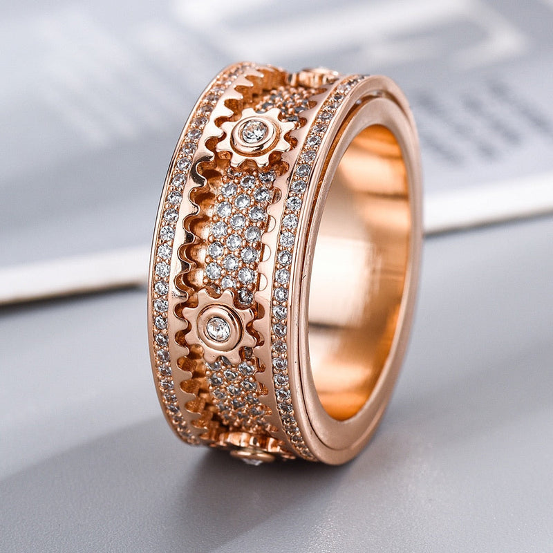 Relaxing Spinner - Spinfinity-Crystal Rose Gold-17.4mm-State of Style