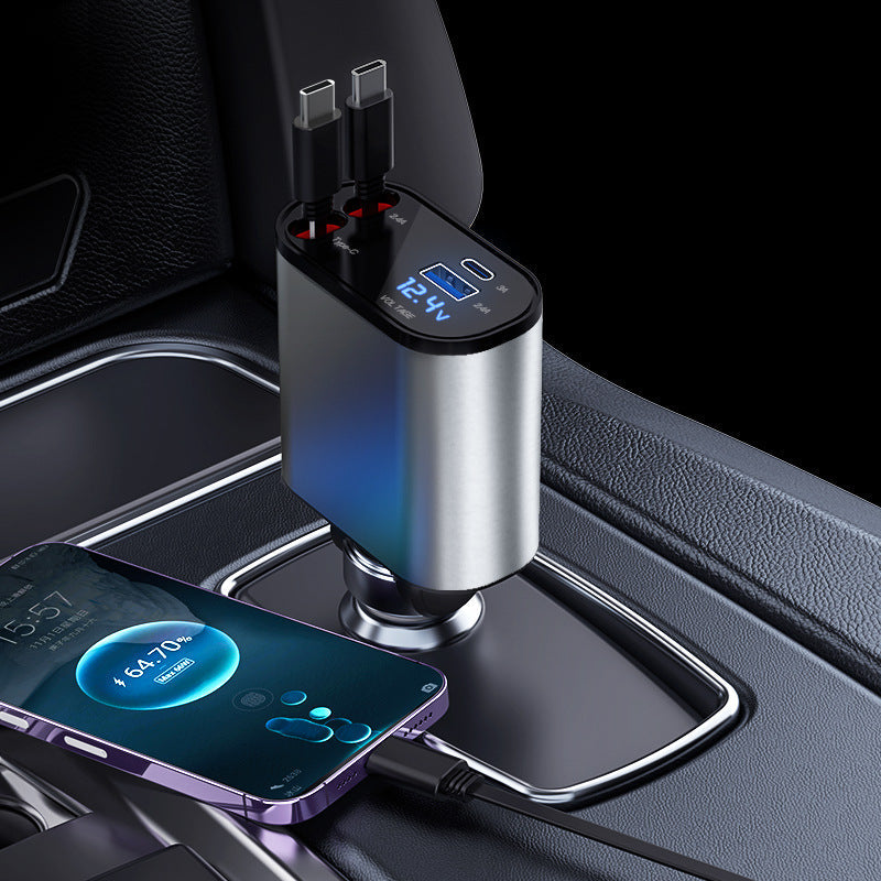 Retractable Car Fast Charger – VoltEdge-2 USB-C-State of Style