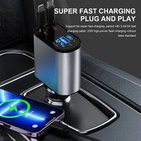 Retractable Car Fast Charger – VoltEdge-USB-C + iPhone-State of Style