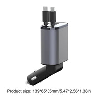 Retractable Car Fast Charger – VoltEdge-USB-C + iPhone-State of Style