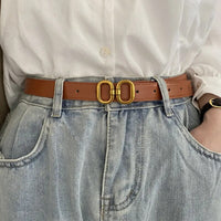 Retro Buckle Designer Belt | Chic & Adjustable-Black-State of Style