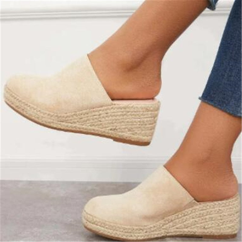 Retro Chic Wedge Sandals - Vera-Beige-4.5-State of Style
