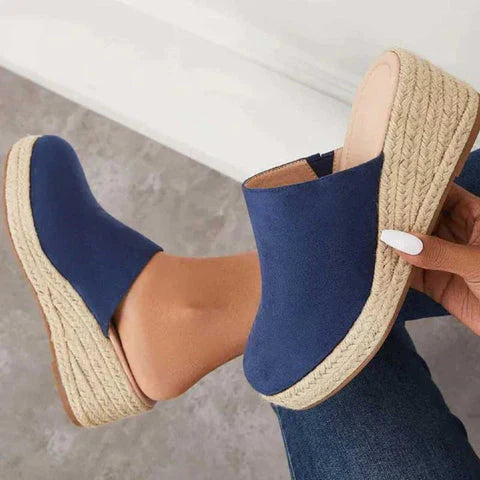 Retro Chic Wedge Sandals - Vera-Blue-4.5-State of Style