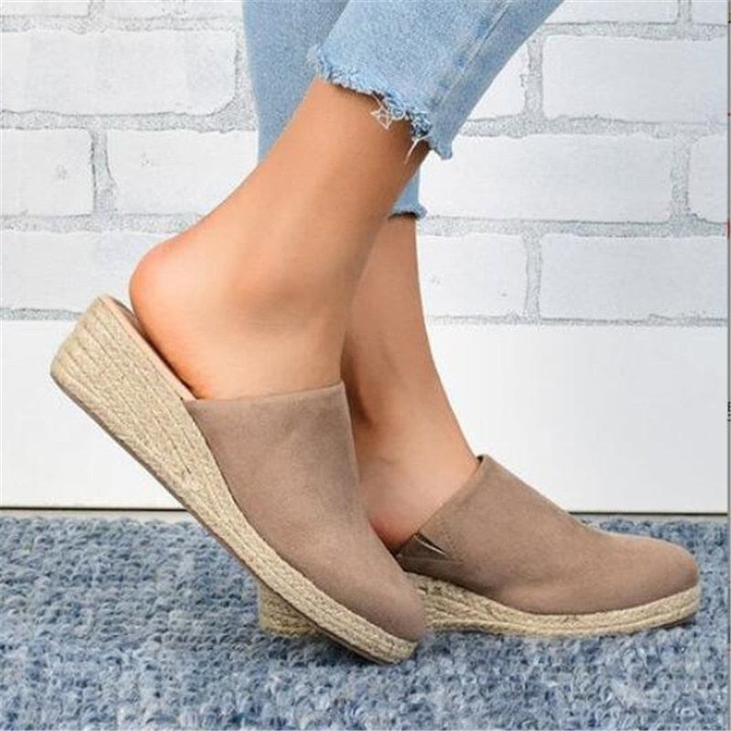 Retro Chic Wedge Sandals - Vera-Khaki-4.5-State of Style