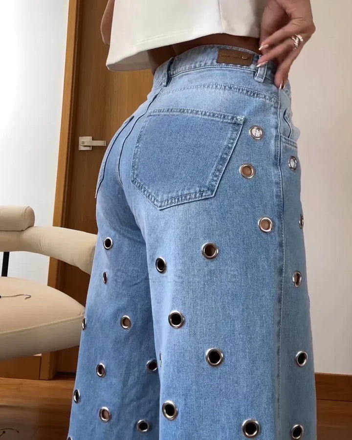 Retro Comfort High-Rise Flared Jeans - Leona-S-State of Style