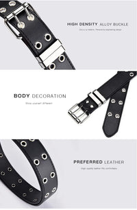 Retro Decorative Punk Belt | Genuine Leather & Adjustable-Brown-State of Style