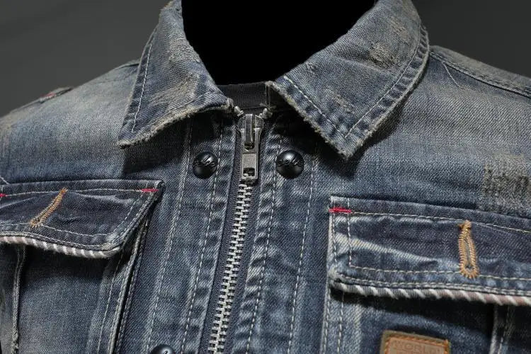 Retro denim jacket in vintage style – Jasper-S-State of Style