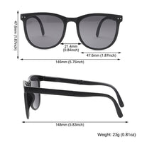 Retro Folding Designer Sunglasses – Compact & Stylish Eyewear-Black Grey-State of Style