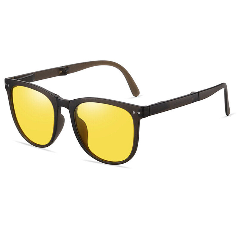 Retro Folding Designer Sunglasses – Compact & Stylish Eyewear-Black Grey-State of Style