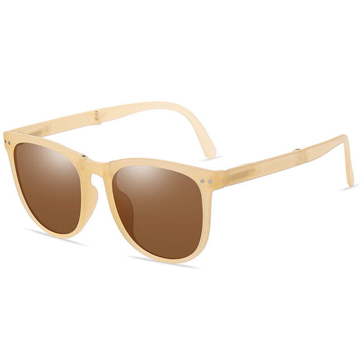 Retro Folding Designer Sunglasses – Compact & Stylish Eyewear-Black Grey-State of Style