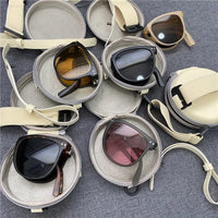 Retro Folding Designer Sunglasses – Compact & Stylish Eyewear-Black Grey-State of Style