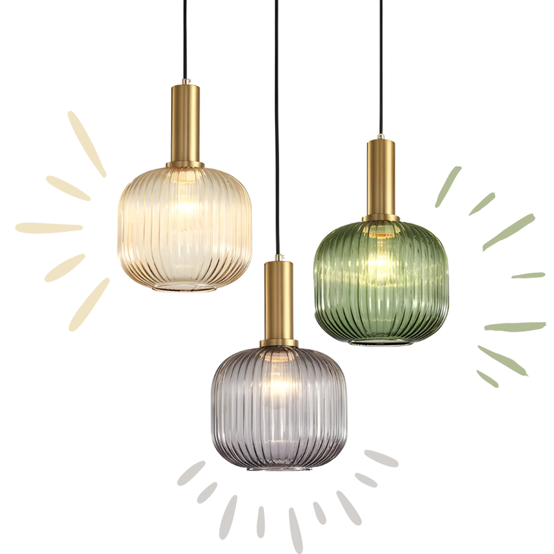 Retro Glass Pendant Lamp - ColorVibe-Brown-A-State of Style