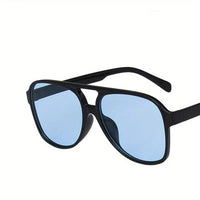 Retro Large Frame Sunglasses – Vintage Oversized Shades-Black Blue-State of Style