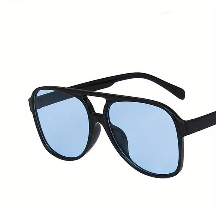 Retro Large Frame Sunglasses – Vintage Oversized Shades-Black Blue-State of Style