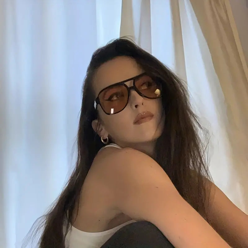 Retro Large Frame Sunglasses – Vintage Oversized Shades-Black Champagne-State of Style
