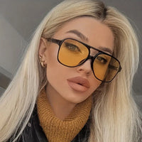 Retro Large Frame Sunglasses – Vintage Oversized Shades-Black Champagne-State of Style