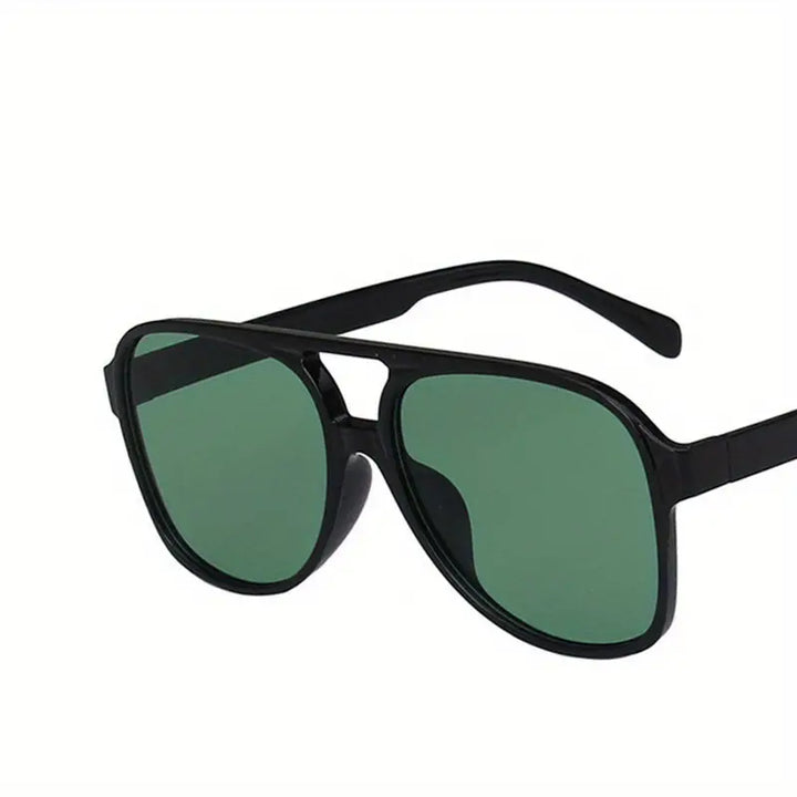 Retro Large Frame Sunglasses – Vintage Oversized Shades-Black Green-State of Style