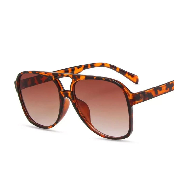 Retro Large Frame Sunglasses – Vintage Oversized Shades-Leopard Gradient Tea-State of Style