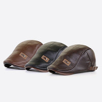 Retro Men's Leather Beret - HeritageCap-Black-State of Style
