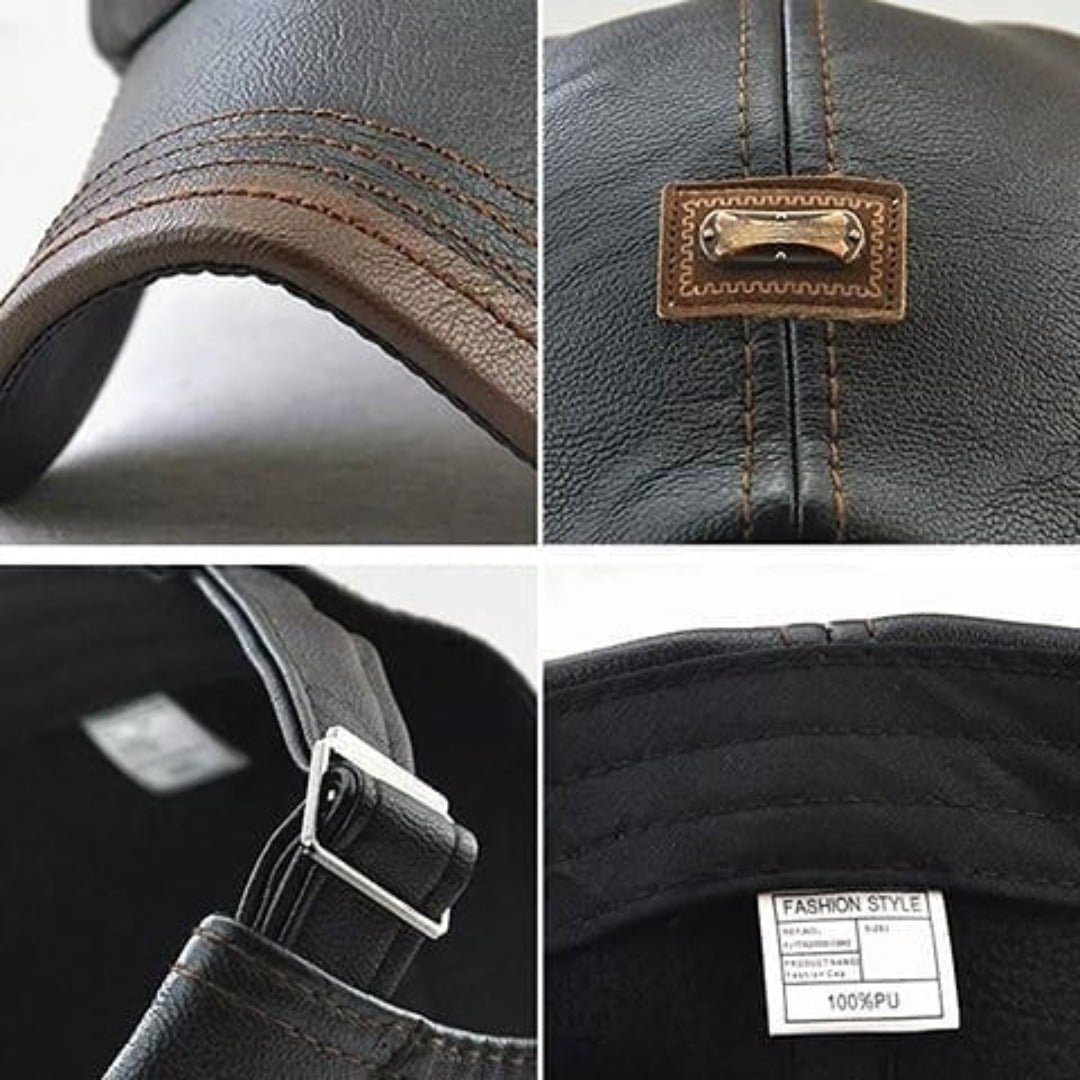 Retro Men's Leather Beret - HeritageCap-Black-State of Style
