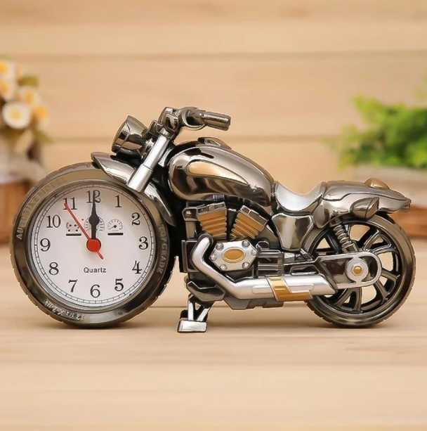 Retro Motorcycle Alarm Clock - MotoTime-Silver-State of Style