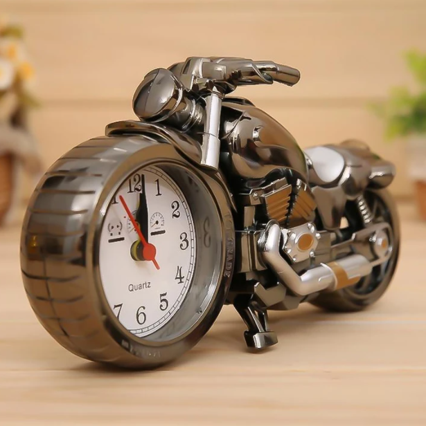 Retro Motorcycle Alarm Clock - MotoTime-Silver-State of Style