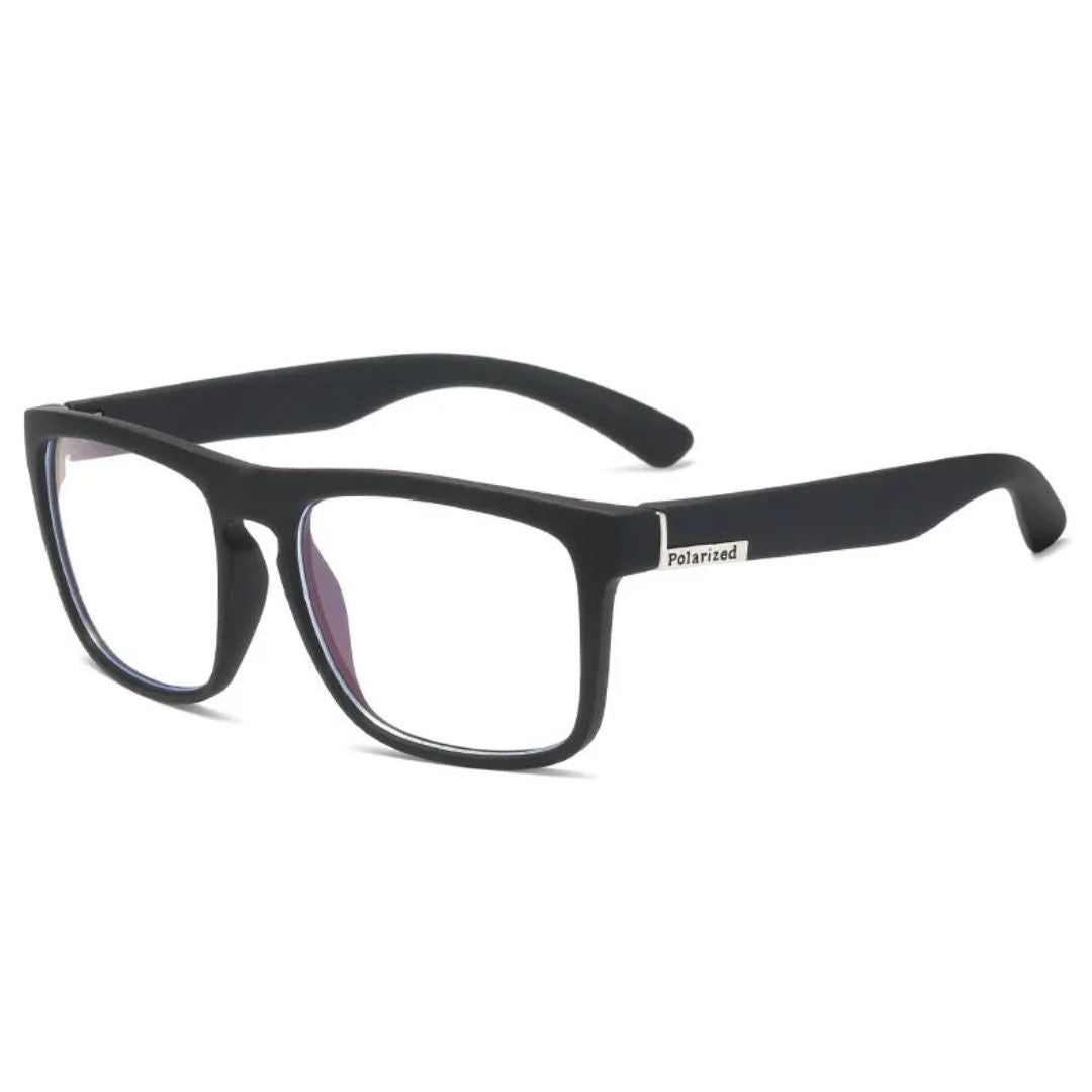 Retro Polarized Square Sunglasses – Vintage Flair with Modern Clarity-Black Transparent-State of Style