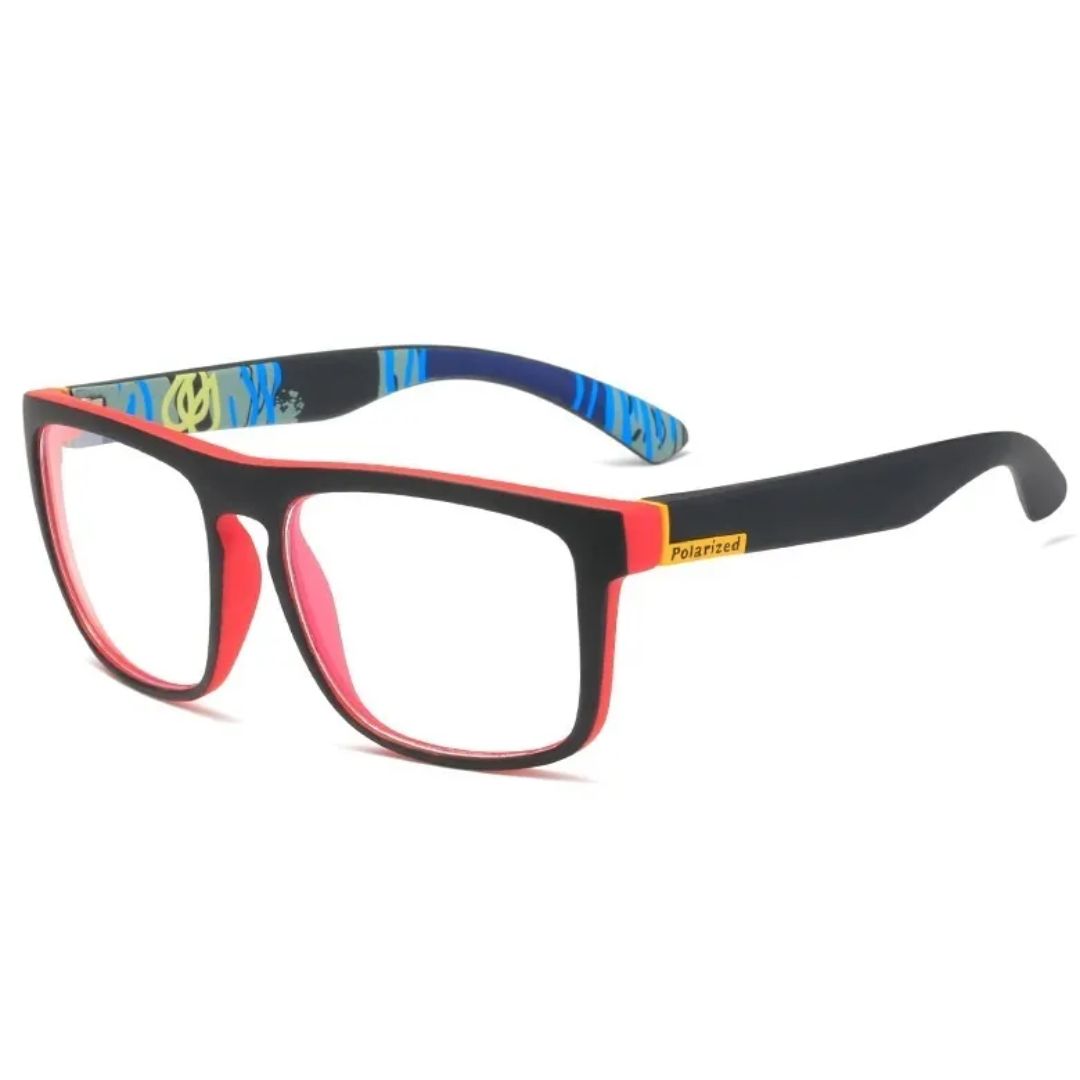 Retro Polarized Square Sunglasses – Vintage Flair with Modern Clarity-Red Transparent-State of Style