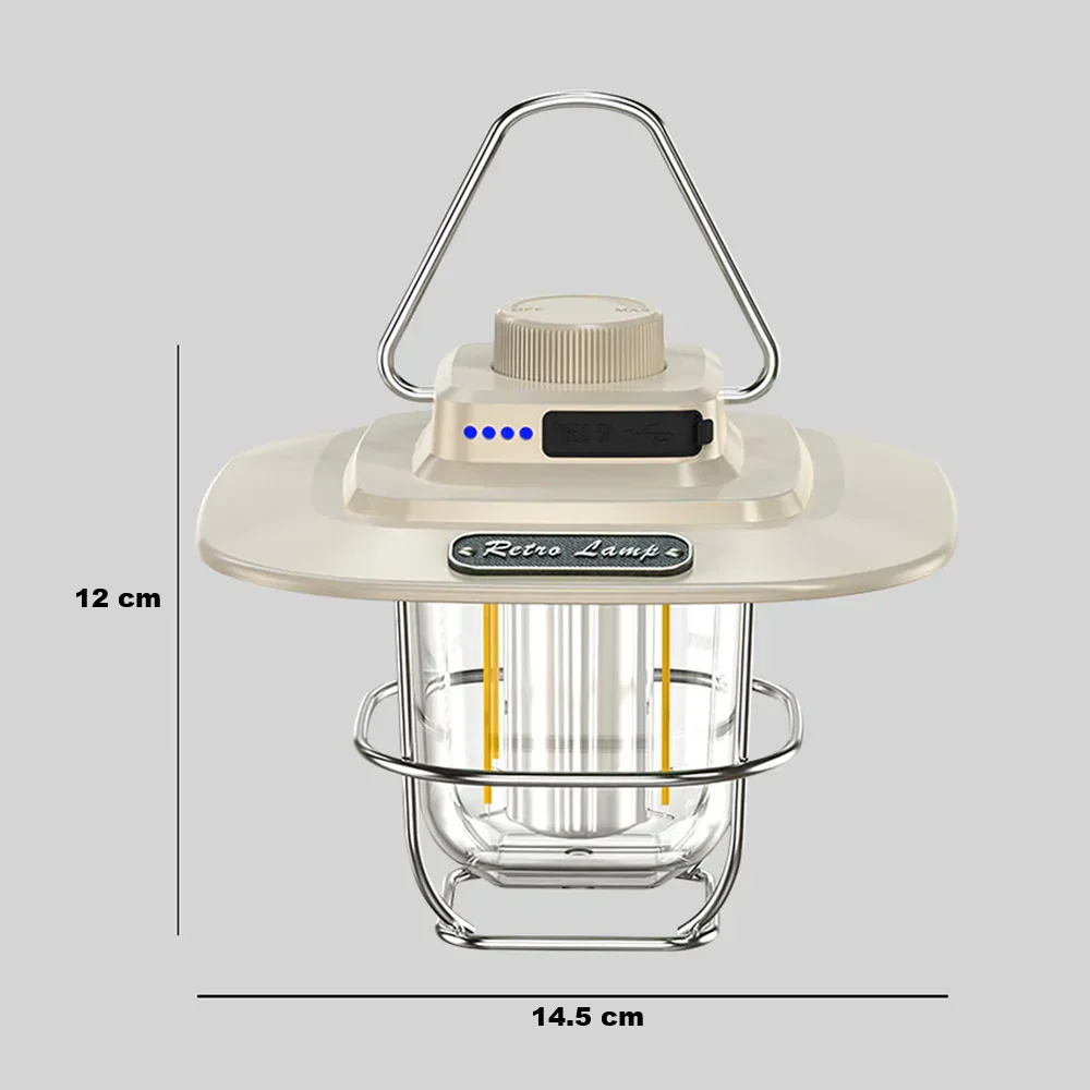 Retro Rechargeable LED Camping Lantern - NostalgiaGlow-Green-State of Style