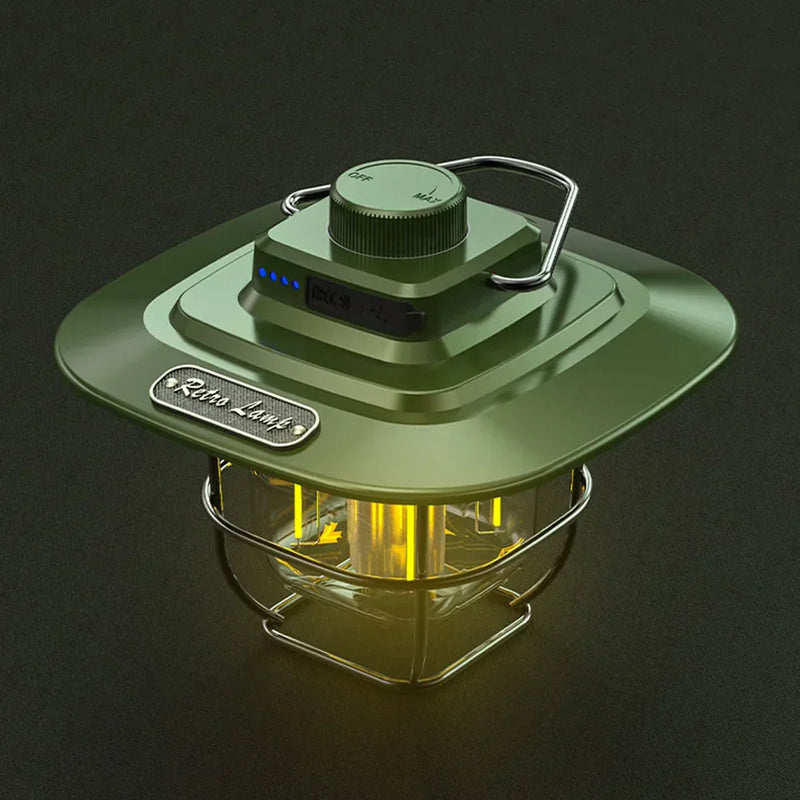Retro Rechargeable LED Camping Lantern - NostalgiaGlow-Green-State of Style