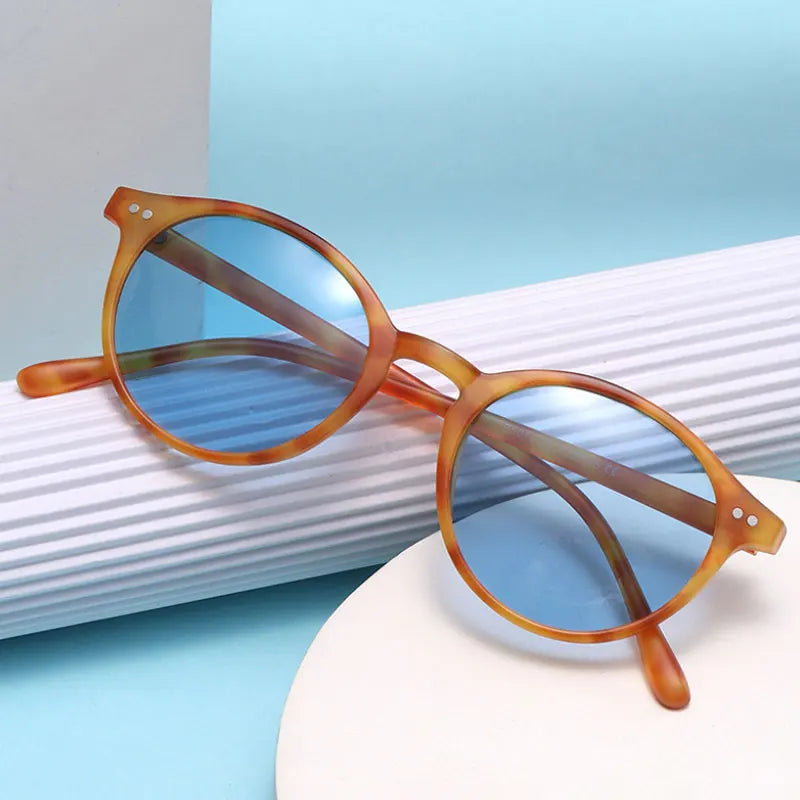Retro Round Polarised Sunglasses - SunnyStyle-White/Grey-State of Style