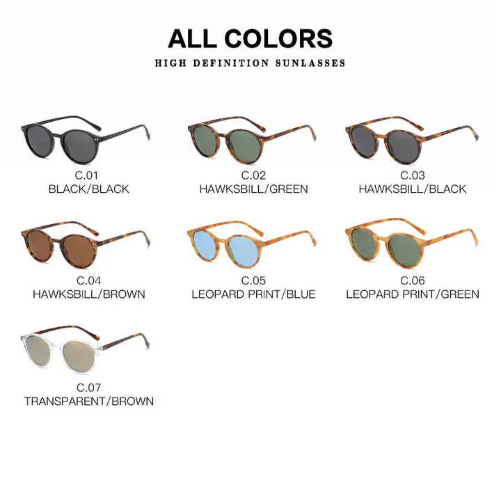 Retro Round Polarised Sunglasses - SunnyStyle-White/Grey-State of Style