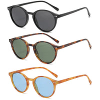 Retro Round Polarised Sunglasses - SunnyStyle-White/Grey-State of Style