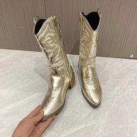 Retro Western Cowboy Ladies Boots - Daisy-Black-3.5-State of Style