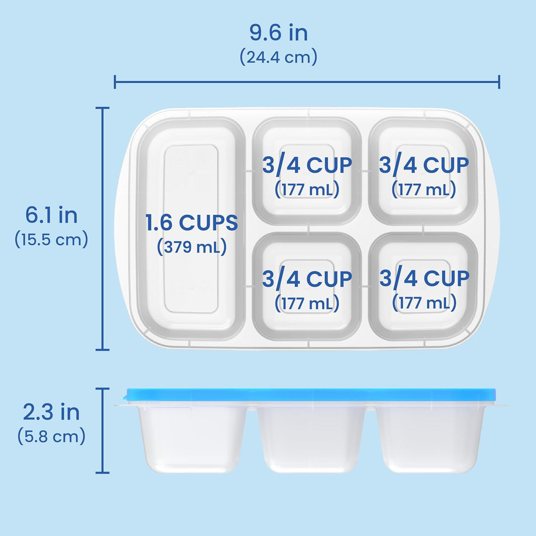 Reusable 5-compartment Food Storage Containers – 8-piece Set-Brightly Coloured-State of Style