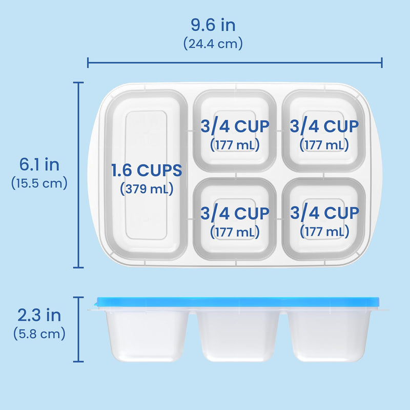 Reusable 5-compartment Food Storage Containers – 8-piece Set-Brightly Coloured-State of Style