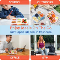 Reusable 5-compartment Food Storage Containers – 8-piece Set-Brightly Coloured-State of Style